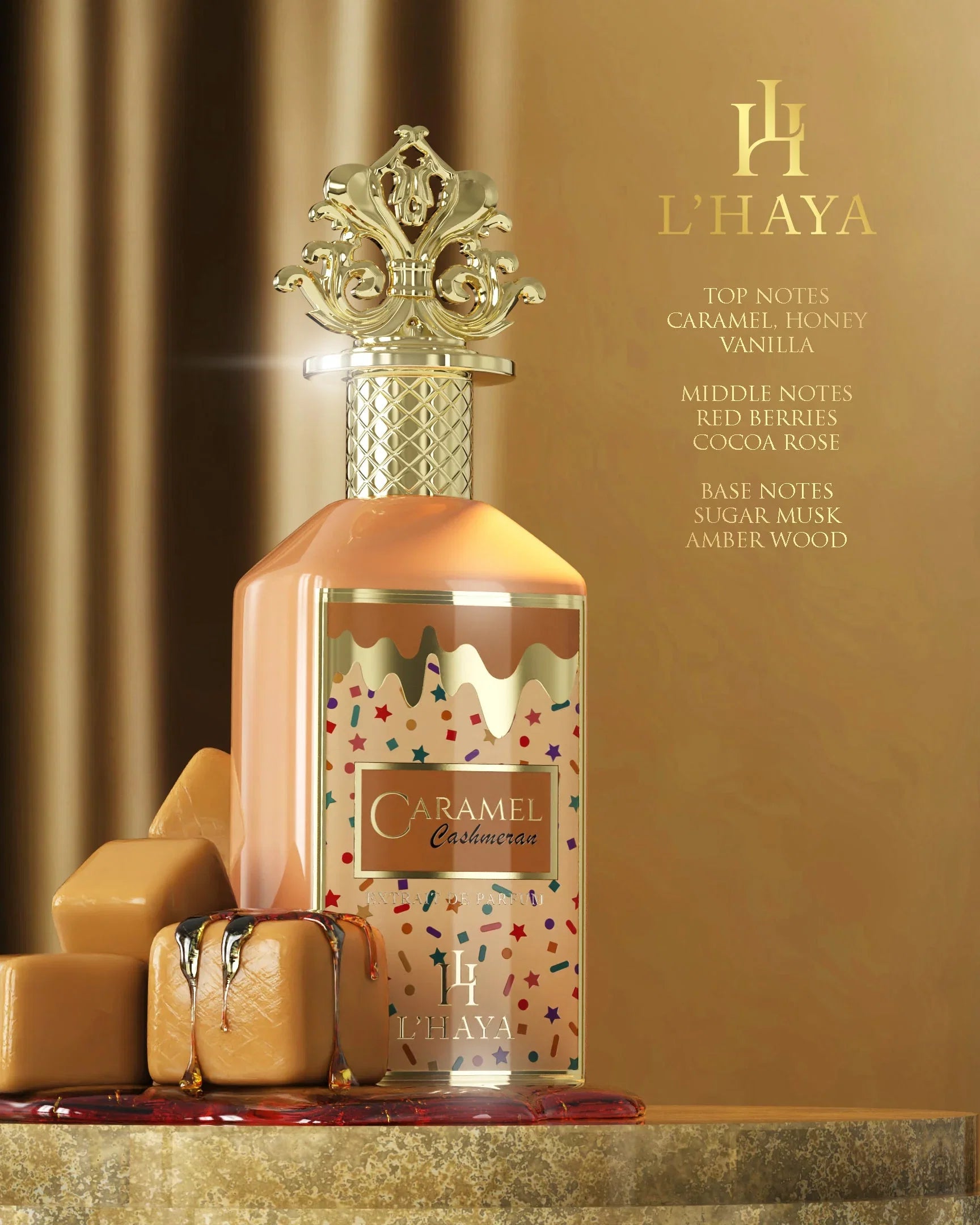 L’HAYA- CARAMEL CASHMERAN- EXTRACTO DE PERFUME